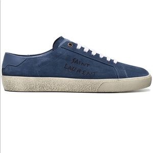 Saint Laurent blue court classic suede